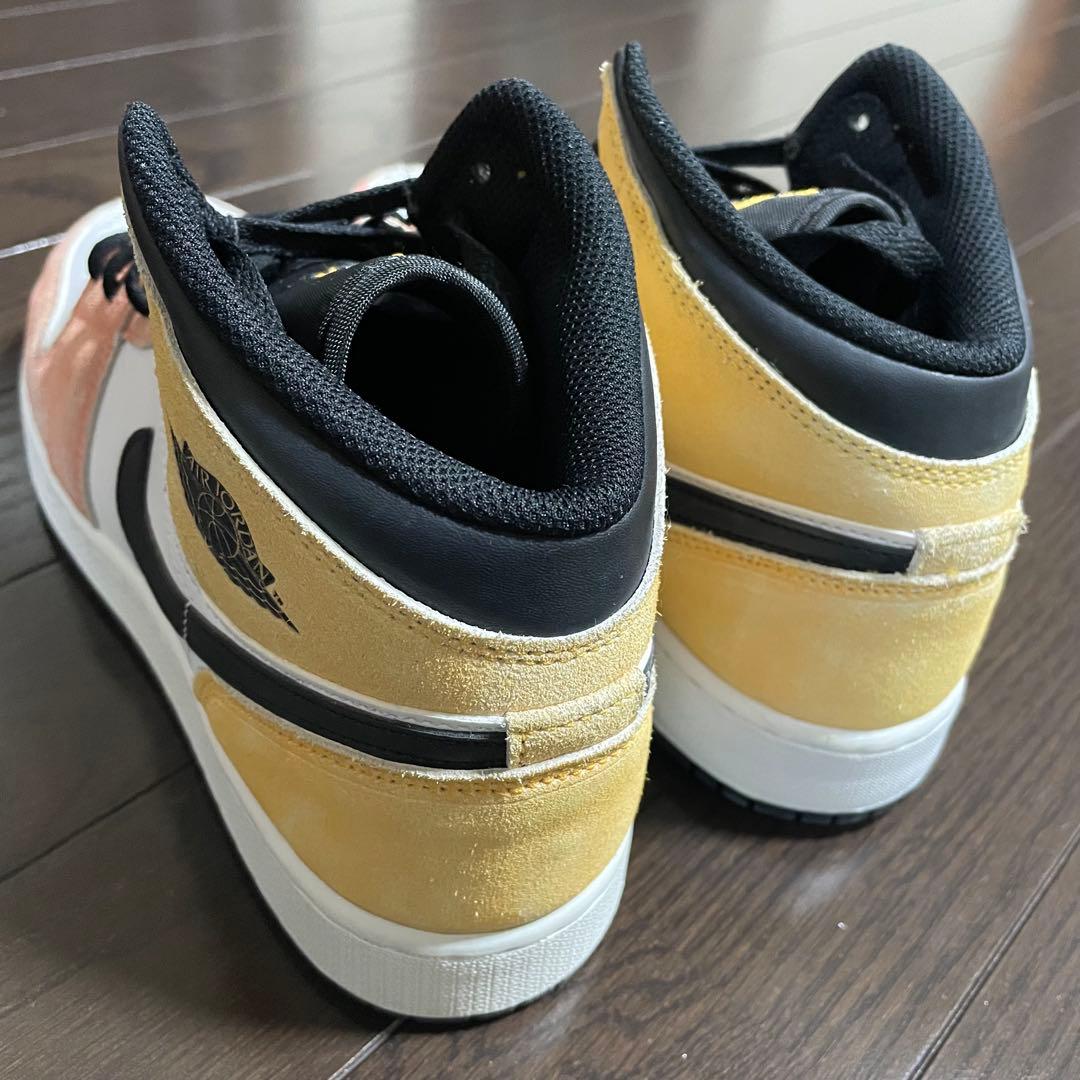 美品 Nike GS エアジョーダン1 Mid Flight Club 25cm