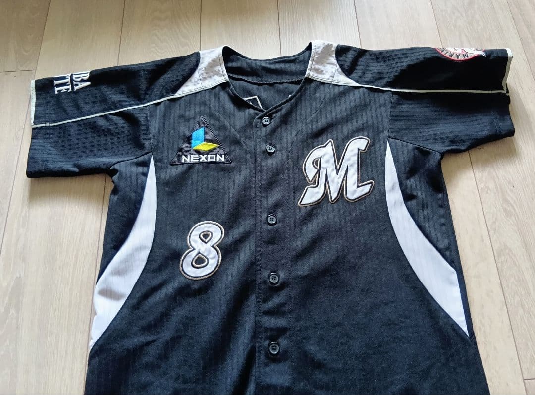 【当時物】千葉　ロッテ　マリーンズ　今江　ビジター　ユニフォーム　デサント　M