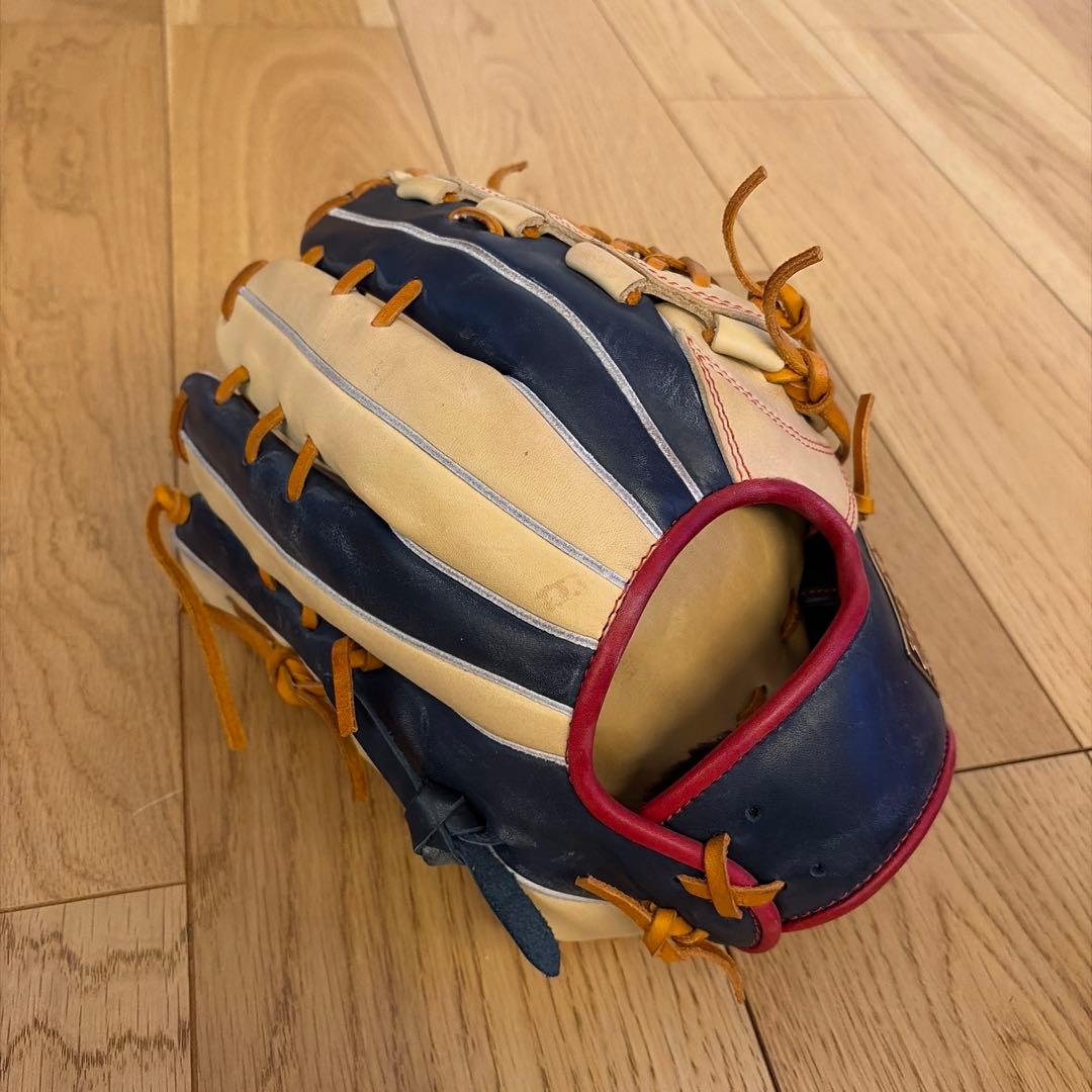 ZETT 軟式グローブ ファインキャッチ　ネイビー/アイボリー　源田モデル