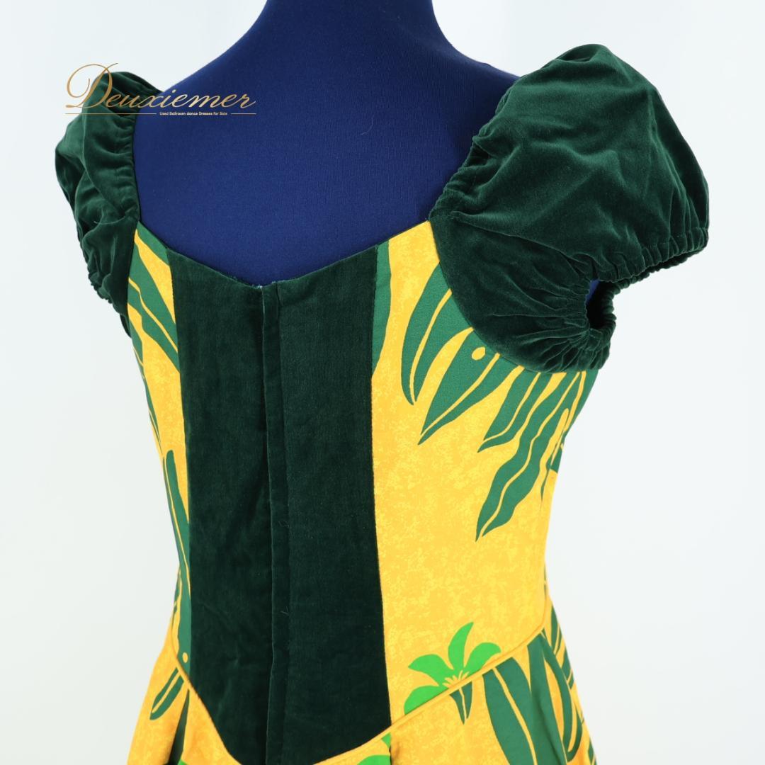 【日本製 フラダンス衣装】イエロー ALOHA STANDARDS ワンピース