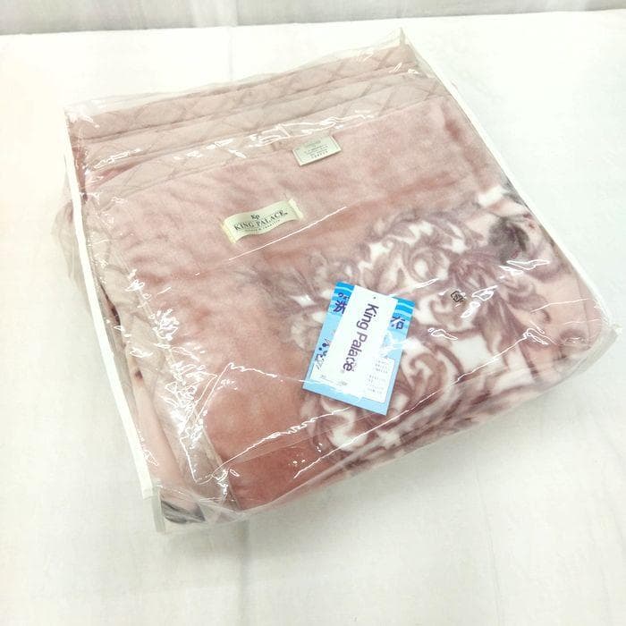 新品　ニューマイヤー毛布　シングル　軽い　軽量　あったか　花柄　ピンク