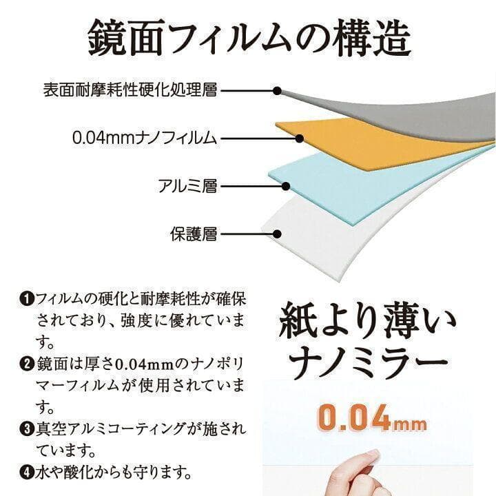 割れない鏡 ウォールミラー 壁掛け 姿見鏡 60×160cmブラック 1625